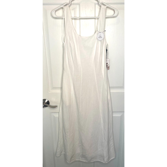 Sincerly Jules Dresses & Skirts - NWT Sincerely Jules Women's White Linen Blend Sundress Sz S Lined Lagenlook Boho